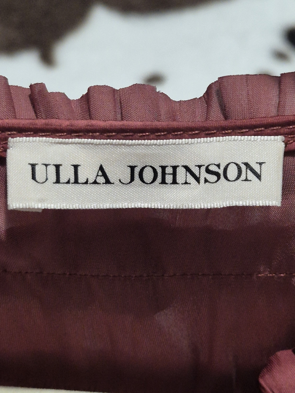 Ulla Johnson Women's Ruffle-Trim Long Sleeve Blouse - Desert Rose In Red-Size:4 - Picture 10 of 12